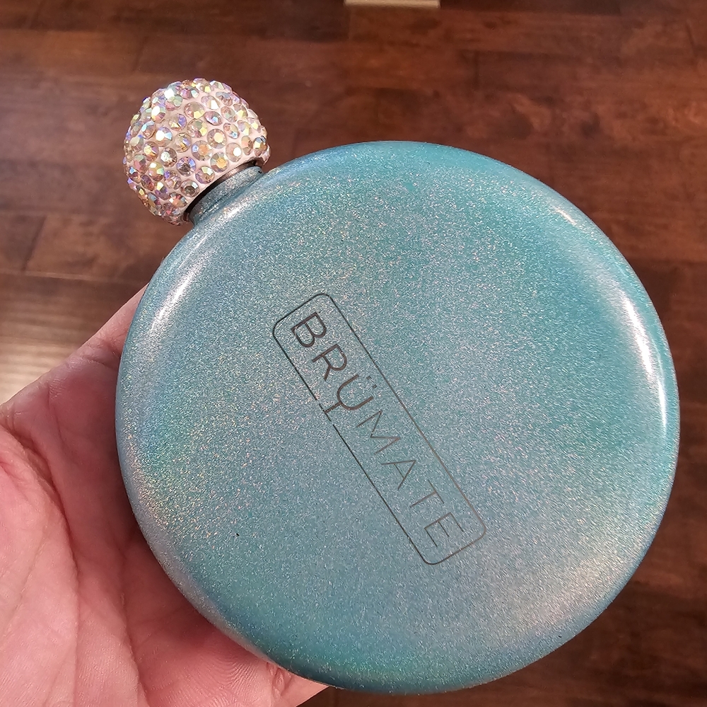 BrüMate Glitter Flask 6oz Teal